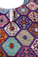Load image into Gallery viewer, Kleurrijk Tapijt Laagpolig Handgeweven Wollen Vloerkleed - Koho Afghan Kelim 199x147
