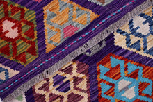 Load image into Gallery viewer, Kleurrijk Tapijt Laagpolig Handgeweven Wollen Vloerkleed - Koho Afghan Kelim 199x147