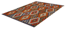 Load image into Gallery viewer, Kleurrijk Tapijt Laagpolig Handgeweven Wollen Vloerkleed - Koho Afghan Kelim 190x159
