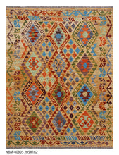 Load image into Gallery viewer, Kleurrijk Tapijt Laagpolig Handgeweven Wollen Vloerkleed - Koho Afghan Kelim 205x162