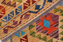 Load image into Gallery viewer, Kleurrijk Tapijt Laagpolig Handgeweven Wollen Vloerkleed - Koho Afghan Kelim 205x162