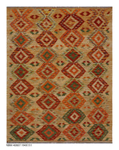 Load image into Gallery viewer, Kleurrijk Tapijt Laagpolig Handgeweven Wollen Vloerkleed - Koho Afghan Kelim 194x151