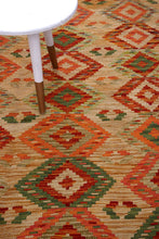 Load image into Gallery viewer, Kleurrijk Tapijt Laagpolig Handgeweven Wollen Vloerkleed - Koho Afghan Kelim 194x151