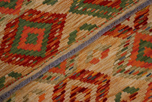Load image into Gallery viewer, Kleurrijk Tapijt Laagpolig Handgeweven Wollen Vloerkleed - Koho Afghan Kelim 194x151