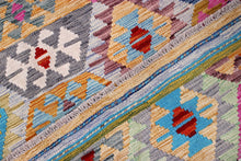 Load image into Gallery viewer, Kleurrijk Tapijt Laagpolig Handgeweven Wollen Vloerkleed - Koho Afghan Kelim 245x182