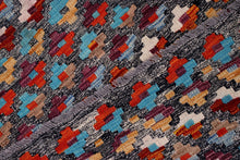 Load image into Gallery viewer, Kleurrijk Tapijt Laagpolig Handgeweven Wollen Vloerkleed - Koho Afghan Kelim 164x99