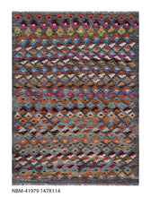Load image into Gallery viewer, Kleurrijk Tapijt Laagpolig Handgeweven Wollen Vloerkleed - Koho Afghan Kelim 148x114
