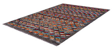 Load image into Gallery viewer, Kleurrijk Tapijt Laagpolig Handgeweven Wollen Vloerkleed - Koho Afghan Kelim 148x114