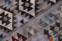Load image into Gallery viewer, Kleurrijk Tapijt Laagpolig Handgeweven Wollen Vloerkleed - Koho Afghan Kelim 288x198