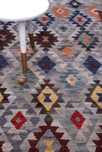 Load image into Gallery viewer, Kleurrijk Tapijt Laagpolig Handgeweven Wollen Vloerkleed - Koho Afghan Kelim 300x210