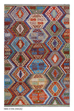 Load image into Gallery viewer, Kleurrijk Tapijt Laagpolig Handgeweven Wollen Vloerkleed - Koho Afghan Kelim 298x202