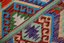 Load image into Gallery viewer, Kleurrijk Tapijt Laagpolig Handgeweven Wollen Vloerkleed - Koho Afghan Kelim 298x202