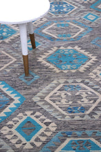 Load image into Gallery viewer, Kleurrijk Tapijt Laagpolig Handgeweven Wollen Vloerkleed - Koho Afghan Kelim 296x249