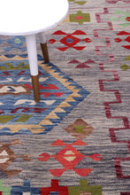 Load image into Gallery viewer, Kleurrijk Tapijt Laagpolig Handgeweven Wollen Vloerkleed - Koho Afghan Kelim 198x160