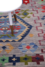 Load image into Gallery viewer, Kleurrijk Tapijt Laagpolig Handgeweven Wollen Vloerkleed - Koho Afghan Kelim 203x160