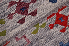 Load image into Gallery viewer, Kleurrijk Tapijt Laagpolig Handgeweven Wollen Vloerkleed - Koho Afghan Kelim 203x160