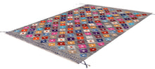 Load image into Gallery viewer, Kleurrijk Tapijt Laagpolig Handgeweven Wollen Vloerkleed - Koho Afghan Kelim 120x63
