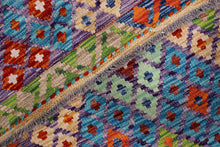 Load image into Gallery viewer, Kleurrijk Tapijt Laagpolig Handgeweven Wollen Vloerkleed - Koho Afghan Kelim 126x87