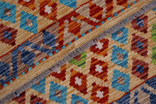 Load image into Gallery viewer, Kleurrijk Tapijt Laagpolig Handgeweven Wollen Vloerkleed - Koho Afghan Kelim 112x82