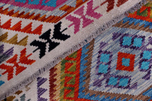 Load image into Gallery viewer, Kleurrijk Tapijt Laagpolig Handgeweven Wollen Vloerkleed - Koho Afghan Kelim 149x105