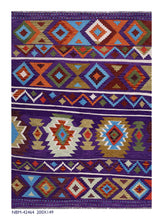Load image into Gallery viewer, Kleurrijk Tapijt Laagpolig Handgeweven Wollen Vloerkleed - Koho Afghan Kelim 200x149