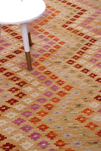 Load image into Gallery viewer, Kleurrijk Tapijt Laagpolig Handgeweven Wollen Vloerkleed - Koho Afghan Kelim 294x205