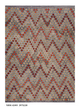 Load image into Gallery viewer, Kleurrijk Tapijt Laagpolig Handgeweven Wollen Vloerkleed - Koho Afghan Kelim 297x220