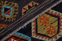 Load image into Gallery viewer, Kleurrijk Tapijt Laagpolig Handgeweven Wollen Vloerkleed - Koho Afghan Kelim 308x198