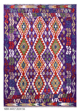 Load image into Gallery viewer, Kleurrijk Tapijt Laagpolig Handgeweven Wollen Vloerkleed - Koho Afghan Kelim 202x156