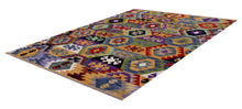 Load image into Gallery viewer, Kleurrijk Tapijt Laagpolig Handgeweven Wollen Vloerkleed - Koho Afghan Kelim 175x127