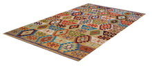 Load image into Gallery viewer, Kleurrijk Tapijt Laagpolig Handgeweven Wollen Vloerkleed - Koho Afghan Kelim 244x173