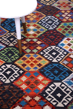 Load image into Gallery viewer, Kleurrijk Tapijt Laagpolig Handgeweven Wollen Vloerkleed - Koho Afghan Kelim 234x181