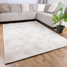 Load image into Gallery viewer, Crème Tapijt Wasbaar Laagpolig Vloerkleed met Anti Slip Koho Modula Wasbaar op 30° - Koho Carpets