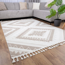 Load image into Gallery viewer, Beige Vlakgeweven Tapijt Laagpolig Vloerkleed Koho Japandi