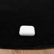 Load image into Gallery viewer, Zwart Rond Tapijt Laagpolig Rond Vloerkleed met Anti Slip Koho Soft Comfort Wasbaar op 30°