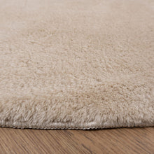 Load image into Gallery viewer, Beige Rond Tapijt Laagpolig Rond Vloerkleed met Anti Slip Koho Soft Comfort Wasbaar op 30°