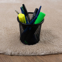 Load image into Gallery viewer, Beige Rond Tapijt Laagpolig Rond Vloerkleed met Anti Slip Koho Soft Comfort Wasbaar op 30°