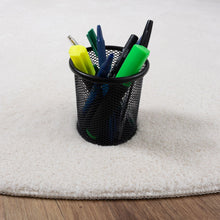 Load image into Gallery viewer, Crème Rond Tapijt Laagpolig Rond Vloerkleed met Anti Slip Koho Soft Comfort Wasbaar op 30°