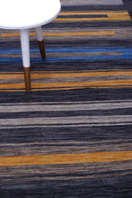 Load image into Gallery viewer, Blauw Tapijt Laagpolig Handgeweven Wollen Vloerkleed - Koho Afghan Modern Kelim 229x156