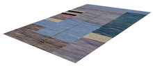Load image into Gallery viewer, Blauw Tapijt Laagpolig Handgeweven Wollen Vloerkleed - Koho Afghan Modern Kelim 179x121