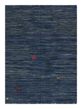 Load image into Gallery viewer, Blauw Tapijt Laagpolig Handgeweven Wollen Vloerkleed - Koho Afghan Modern Kelim 199x150