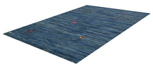 Load image into Gallery viewer, Blauw Tapijt Laagpolig Handgeweven Wollen Vloerkleed - Koho Afghan Modern Kelim 199x150