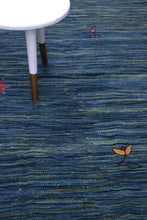 Load image into Gallery viewer, Blauw Tapijt Laagpolig Handgeweven Wollen Vloerkleed - Koho Afghan Modern Kelim 199x150