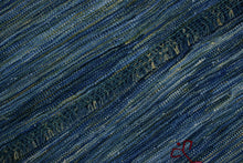 Load image into Gallery viewer, Blauw Tapijt Laagpolig Handgeweven Wollen Vloerkleed - Koho Afghan Modern Kelim 199x150