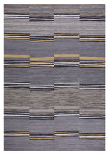 Load image into Gallery viewer, Grijs Tapijt Laagpolig Handgeweven Wollen Vloerkleed - Koho Afghan Modern Kelim 298x206
