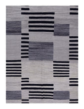 Load image into Gallery viewer, Grijs Tapijt Laagpolig Handgeweven Wollen Vloerkleed - Koho Afghan Modern Kelim 230x165