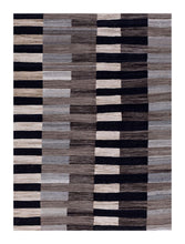 Load image into Gallery viewer, Grijs Tapijt Laagpolig Handgeweven Wollen Vloerkleed - Koho Afghan Modern Kelim 221x164