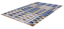 Load image into Gallery viewer, Blauw Tapijt Laagpolig Handgeweven Wollen Vloerkleed - Koho Afghan Modern Kelim 288x199