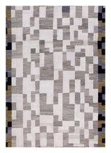 Load image into Gallery viewer, Grijs Tapijt Laagpolig Handgeweven Wollen Vloerkleed - Koho Afghan Modern Kelim 286x204