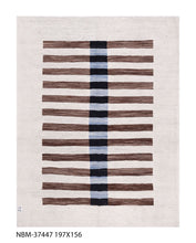 Load image into Gallery viewer, Crème Tapijt Laagpolig Handgeweven Wollen Vloerkleed - Koho Afghan Modern Kelim 197x156